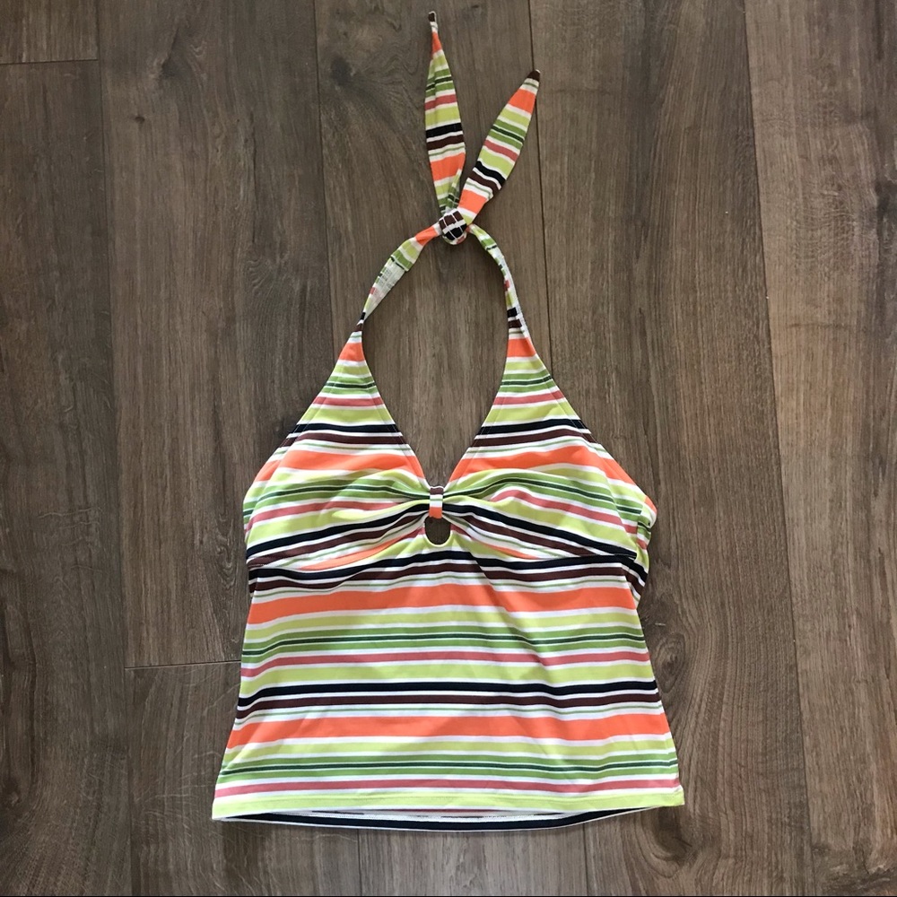 Vintage striped Keyhole Halterneck Top-offers welcome!